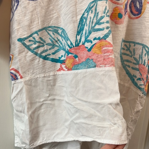 Fresh Produce Quarter Sleeve Pastel Floral Layered Top - Size Small - Picture 4 of 8